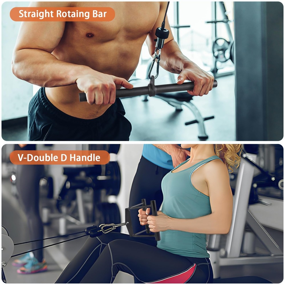 Workout Cable Machine Attachment for Home Gym, LAT Pulldown Attachments, Cabl...
