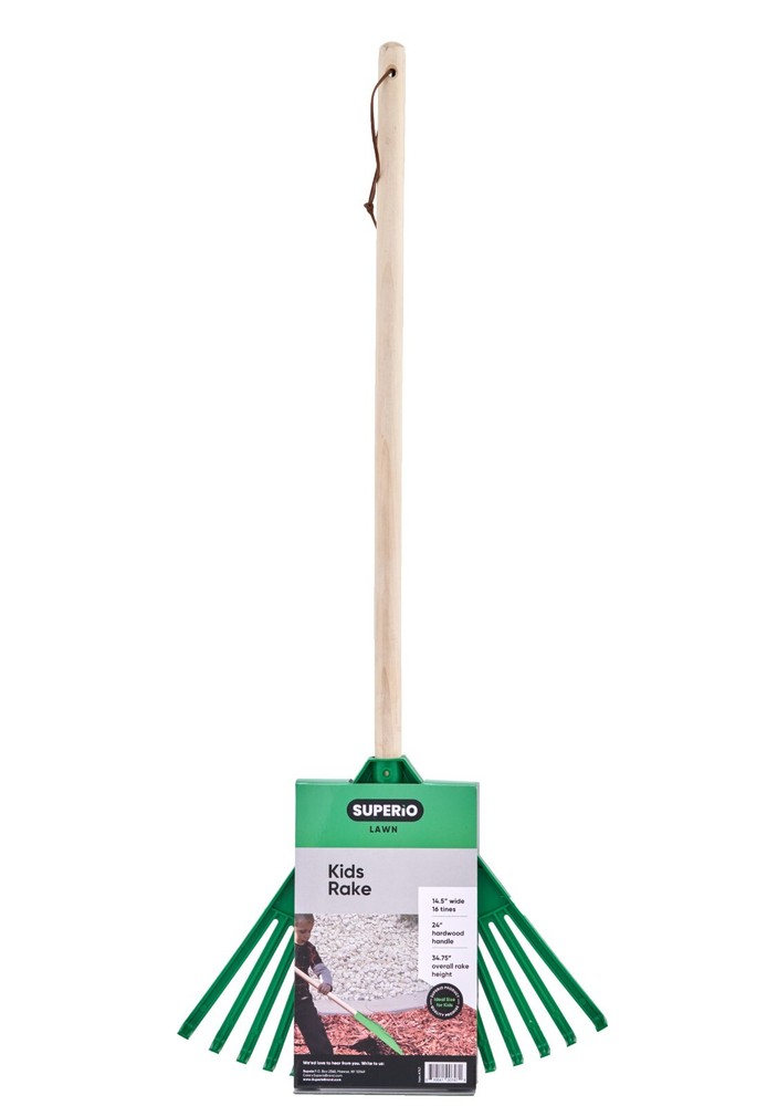 Garden Leaf Rake Kid Size Bulk Pack (24) Green 34"