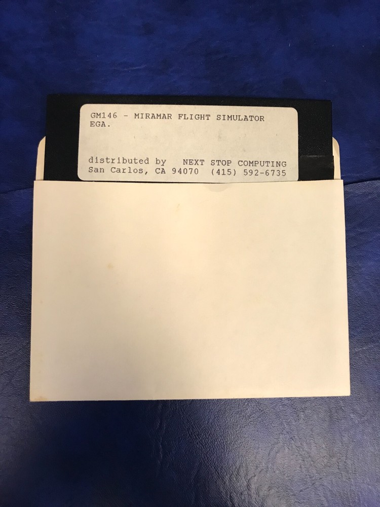 Vintage Software Miramar Flight Simulator on 5.25" Disk