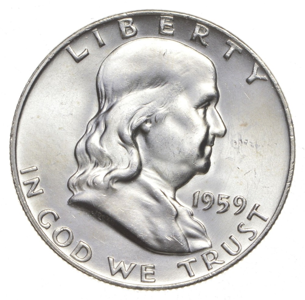 Choice Unc 1959 D Franklin Half Dollar Gem BU From Original Roll