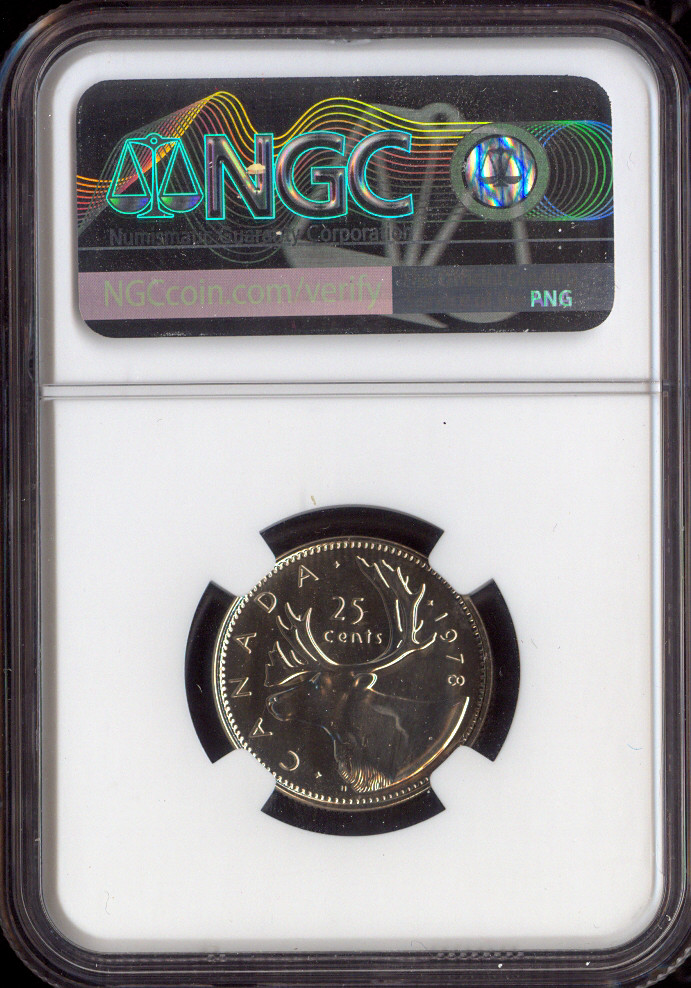 1978 Canada 25 Cents 25C NGC MS67 Quality