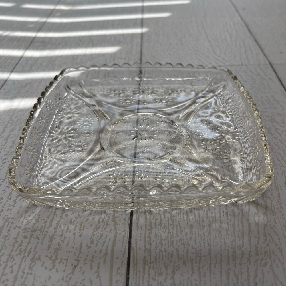 Vintage Square Daisy Plate MCM