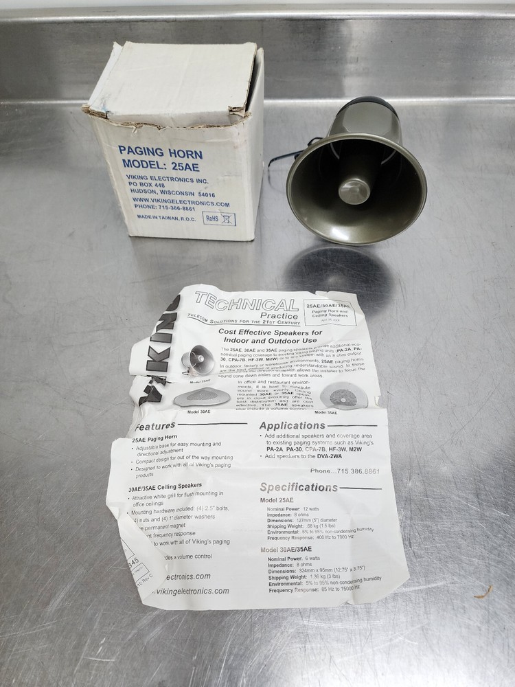 VIKING ELECTRONICS Directional Paging Horn Model 25AE - NEW