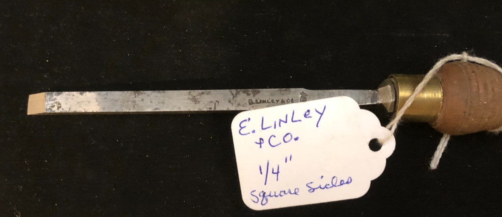 Vintage E. Linley 1/4" Wood Chisel Square sides