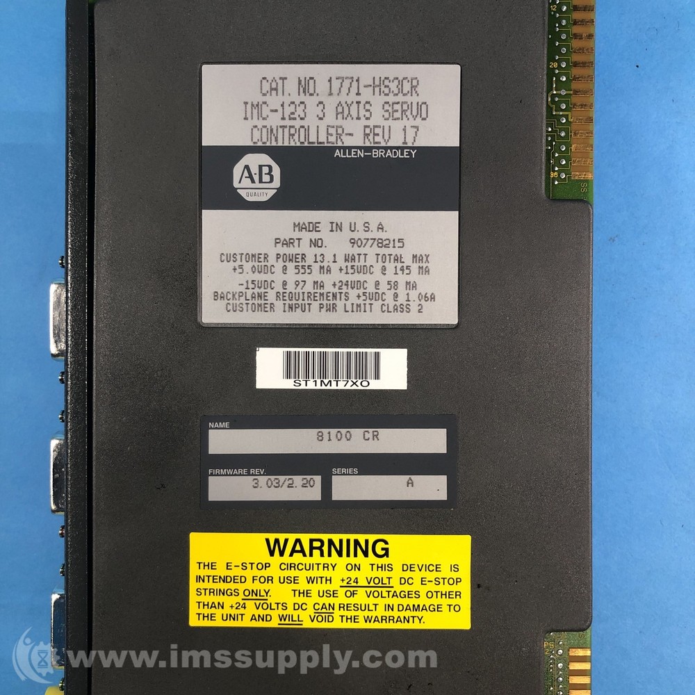 Allen Bradley 1771-HS3CR Series A 3-Axis Servo Controller Module FNIP