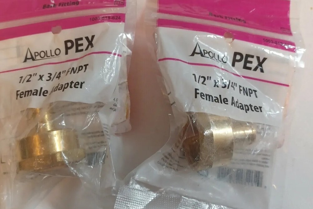 2 Pack Apollo Valves APXFA1234 Pex Fittings Female Adapter, 1/2" x 3/4"