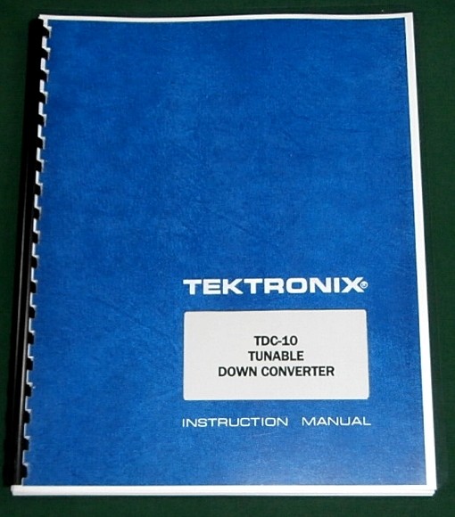 Tektronix TDC-10 Instruction Manual: Comb Bound & Protective Plastic Covers