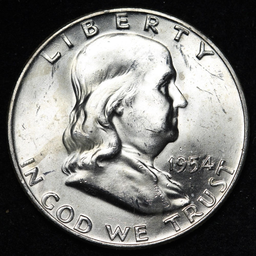 1954-D Franklin Silver Half Dollar BU *UNCIRCULATED* MS E310 KCM