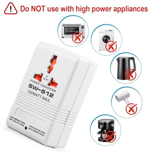 Voltage Converter 110V to 220V Step-Up & Step-Down Power Two-Way white