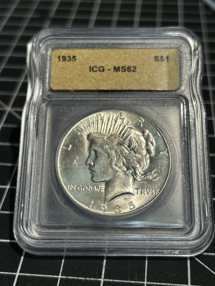 1935 Peace Dollar $1 ICG MS62