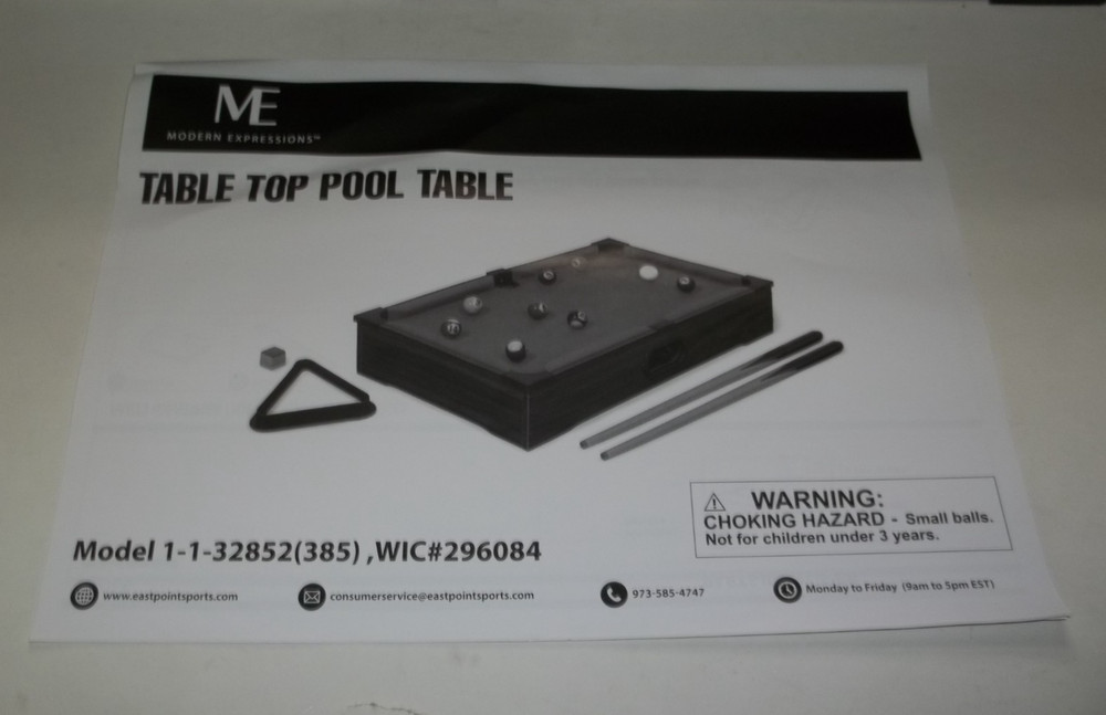 Modern Expressions 20" Tabletop Pool Table Mini Pool Table