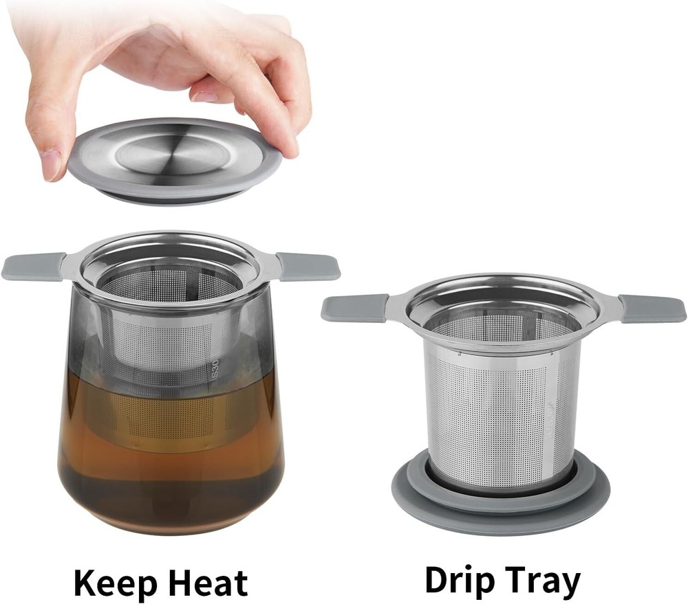 Stainless Steel Loose Leaf Tea Infuser Strainer with Extra Fine Mesh