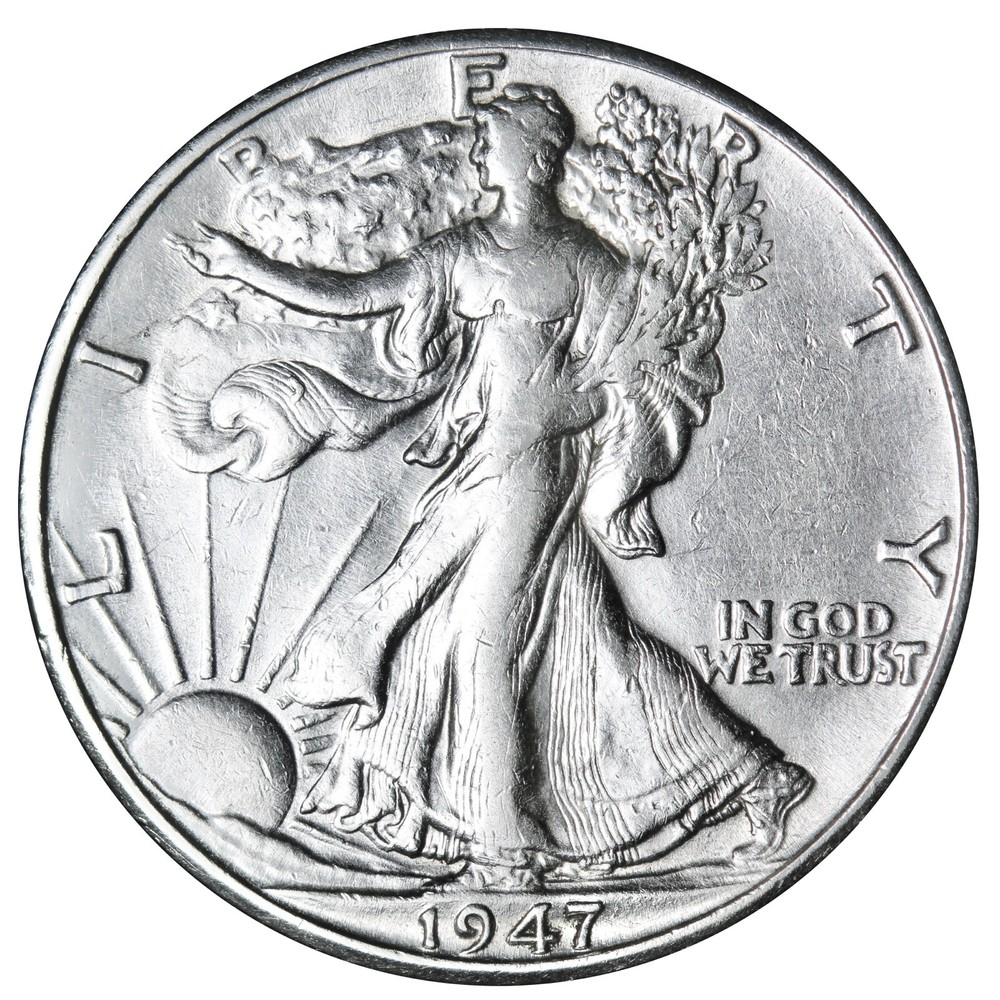 1947-D Walking Liberty Half Dollar In AU Condition