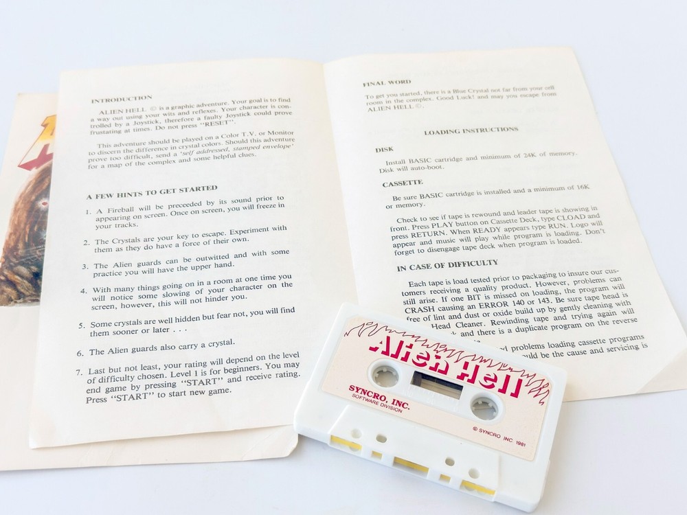 Alien Hell - Syncro, Inc - 1981 / Atari 400/800