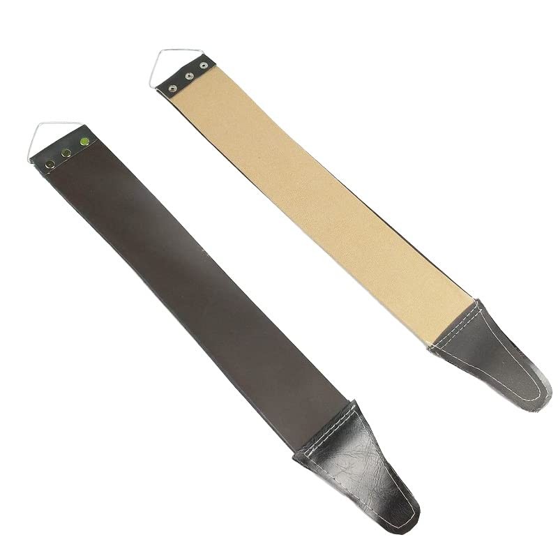 TorSor 2 Pack Straight Razor Strop Leather Sharpening Strap Sharp no, Black