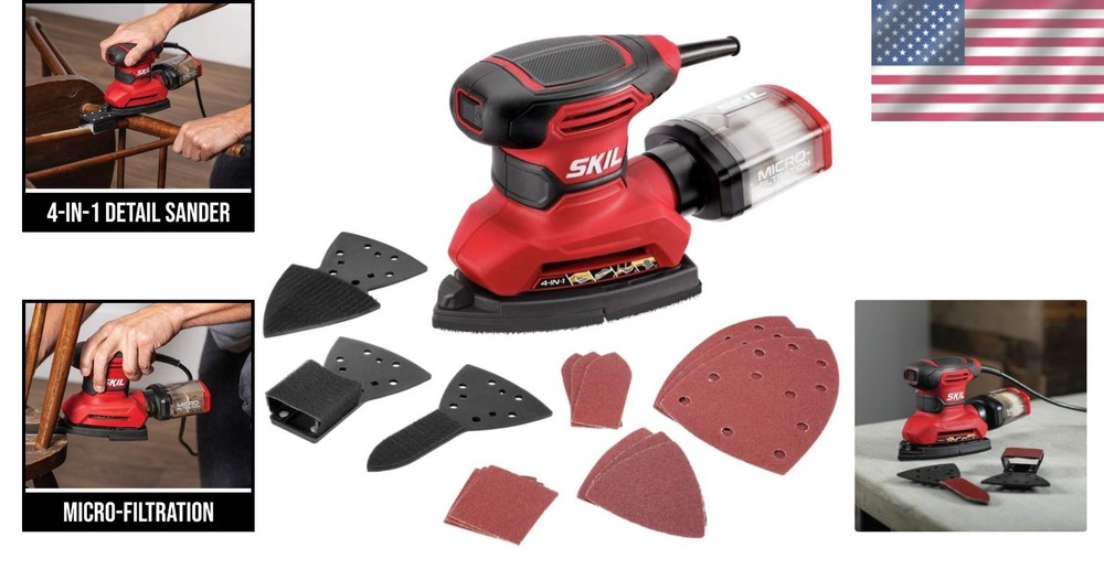 Multi-Function Detail Sander with Dust Box & Attachments