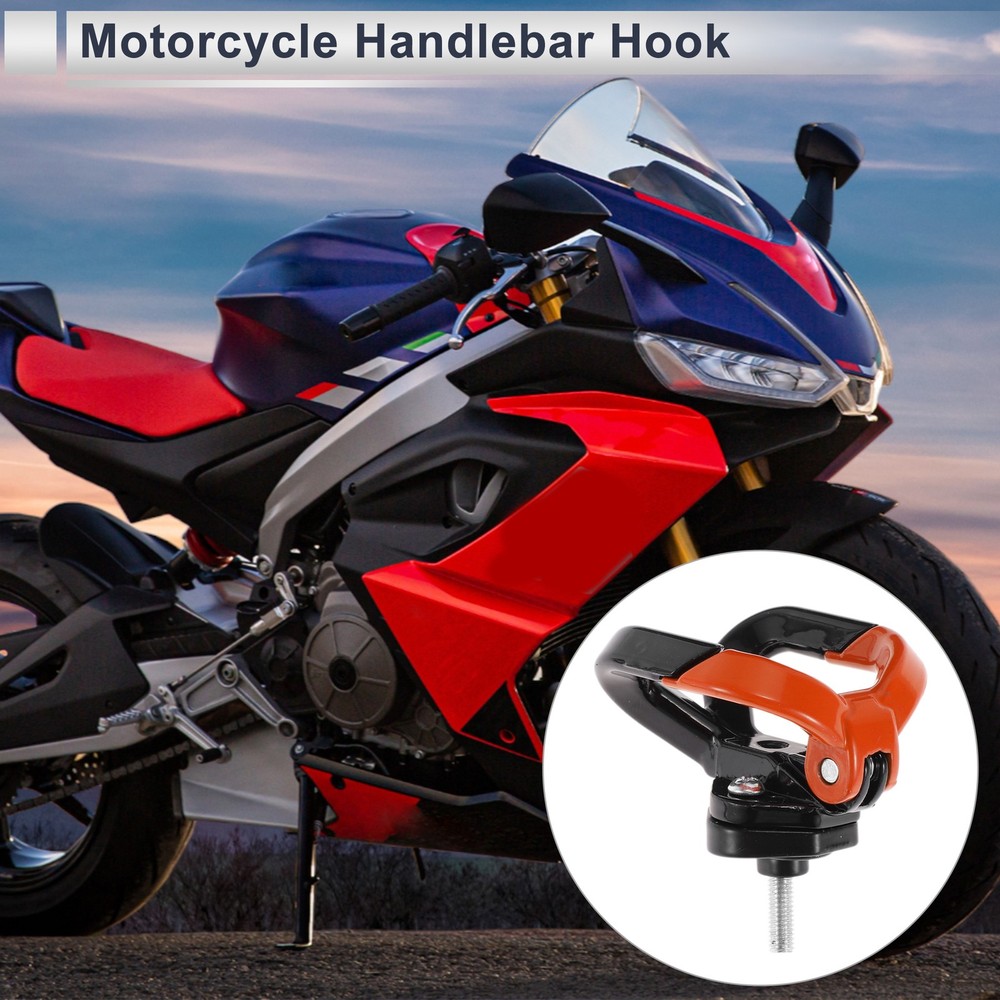 Open-Closed Butterfly Hook Double Motorcycle Hook 1pc Black Orange
