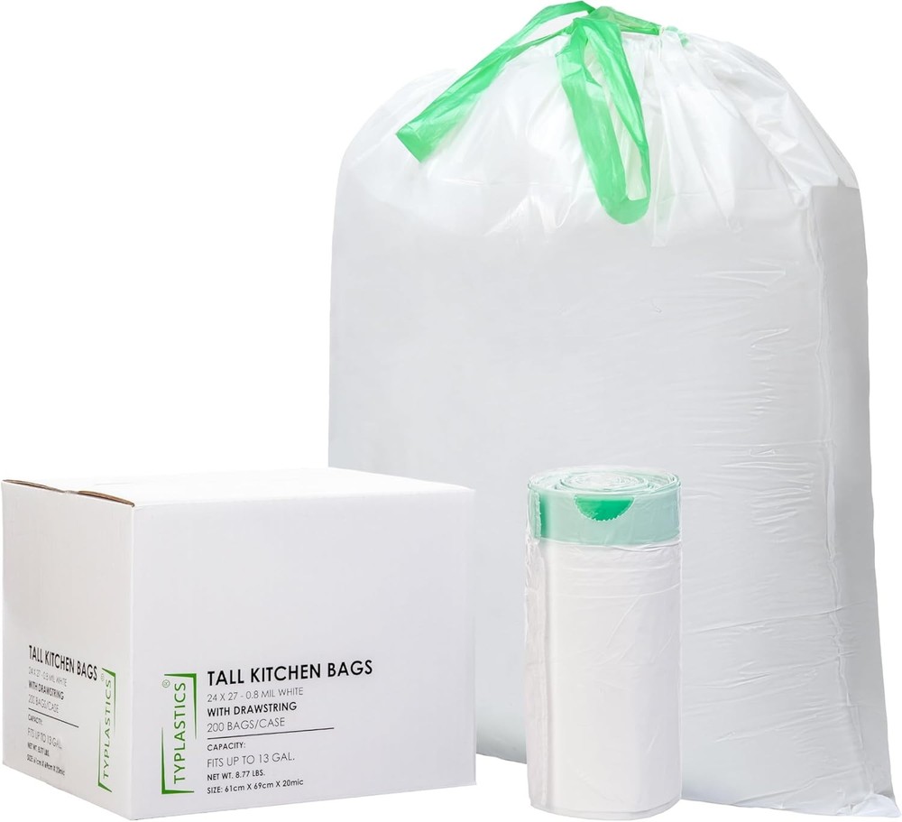 Tall Kitchen Drawstring Trash Bags 13 Gallon 200 (Count)