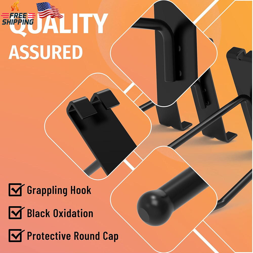 HUHOLE 32 Pack 6 Inch Gridwall Hooks for 3"X3" Wire Grid Panel – Black Heavy Dut