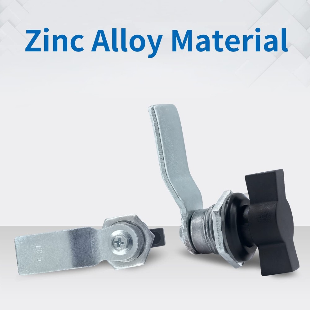 2Pcs Thumb Operated Offset Cam Locks, Black Handle Non-Locking Compartment Lo...