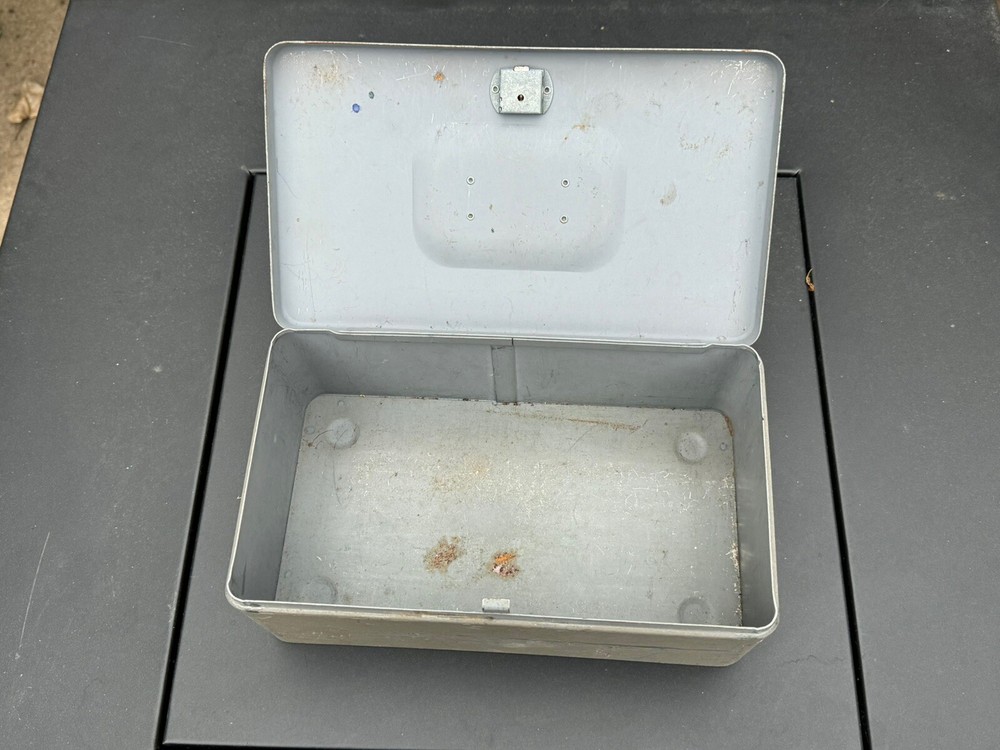 Vintage Steel Lock Box W/Key
