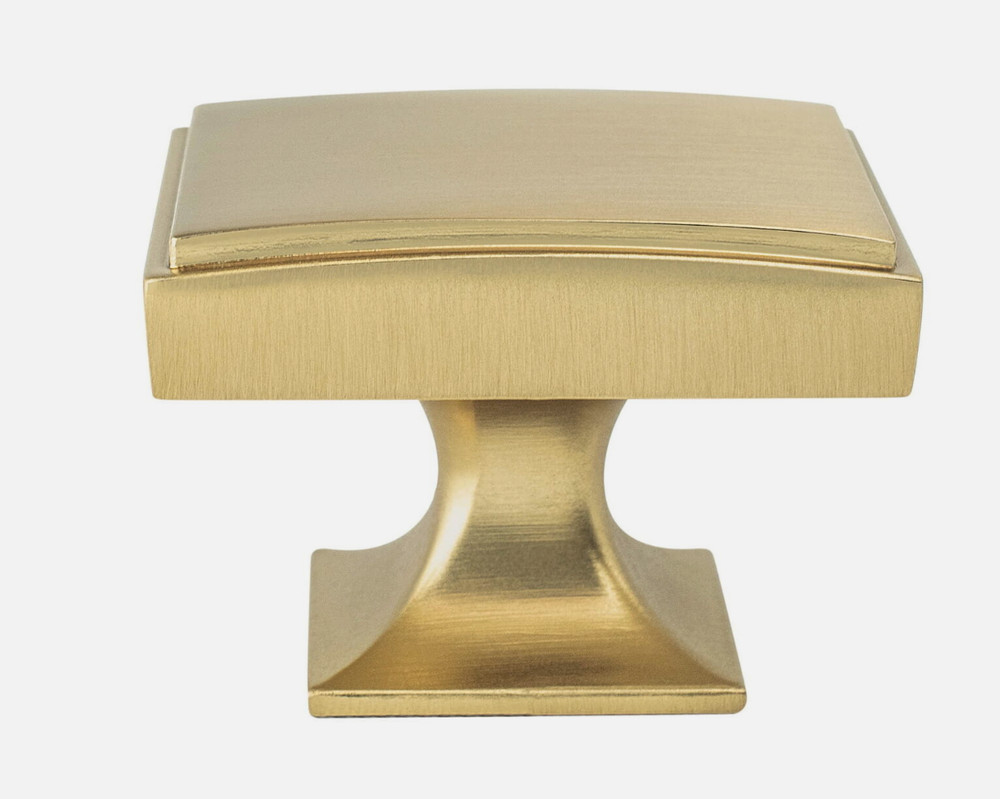 Qty(2) Berenson 2158-1MDB-P Hearthstone Rectangular Knob Modern Brushed Gold NEW