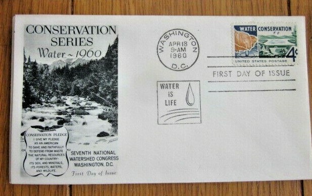 WATER CONSERVATION  FLEETWOOD CACHET 1960 FDC