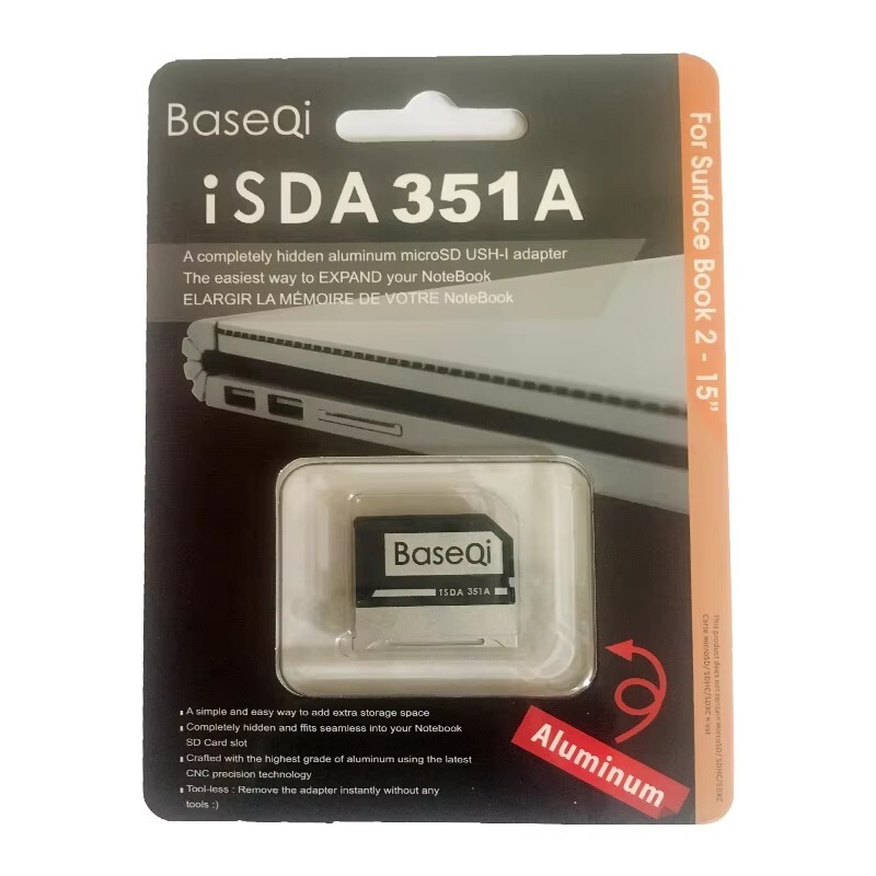 BaseQi For Microsoft Surface Book2/3 15inch Aluminum Micro sd Adapter