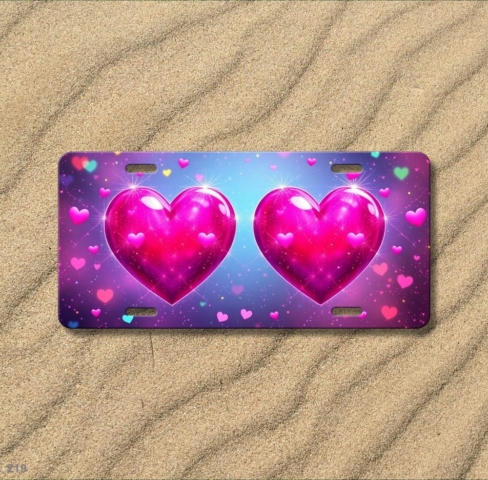 High Quality Hearts License Plate Personalized Auto Tag Unique Gift
