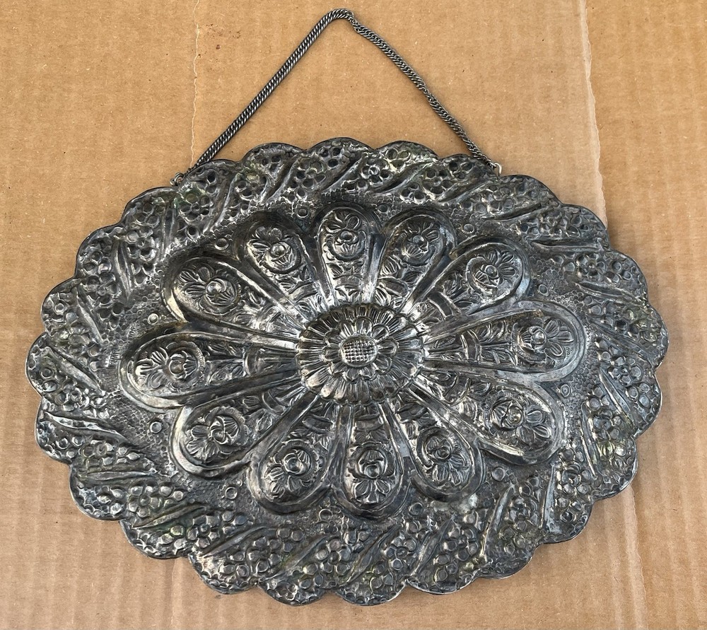 Antique Ornate 800 Silver Mirror