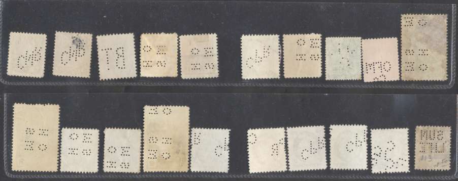 Canada x 20 Stamps Perfin Very Nice Lot