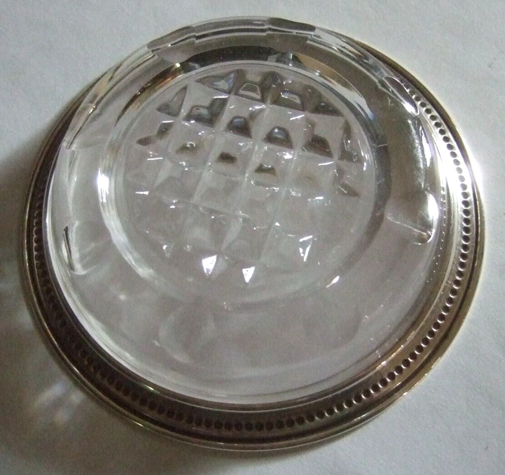 Sterling Rimmed Ashtray Coaster Marked Sterling