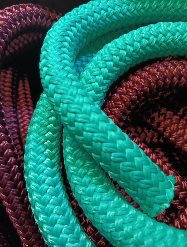 9/16 x 100 ft. Double Braid-Yacht Braid Polyester Rope. Turquoise