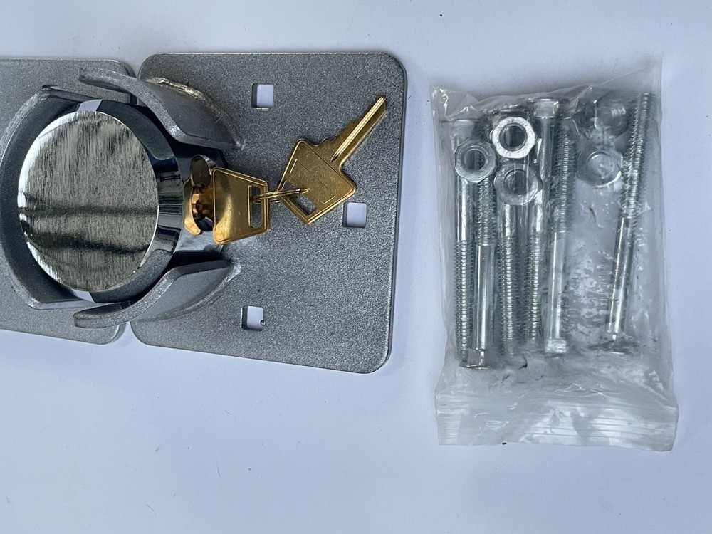 Puck Lock Solid Steel Hidden Shackle Lock & Hasp Anti-Theft Work Door Secure