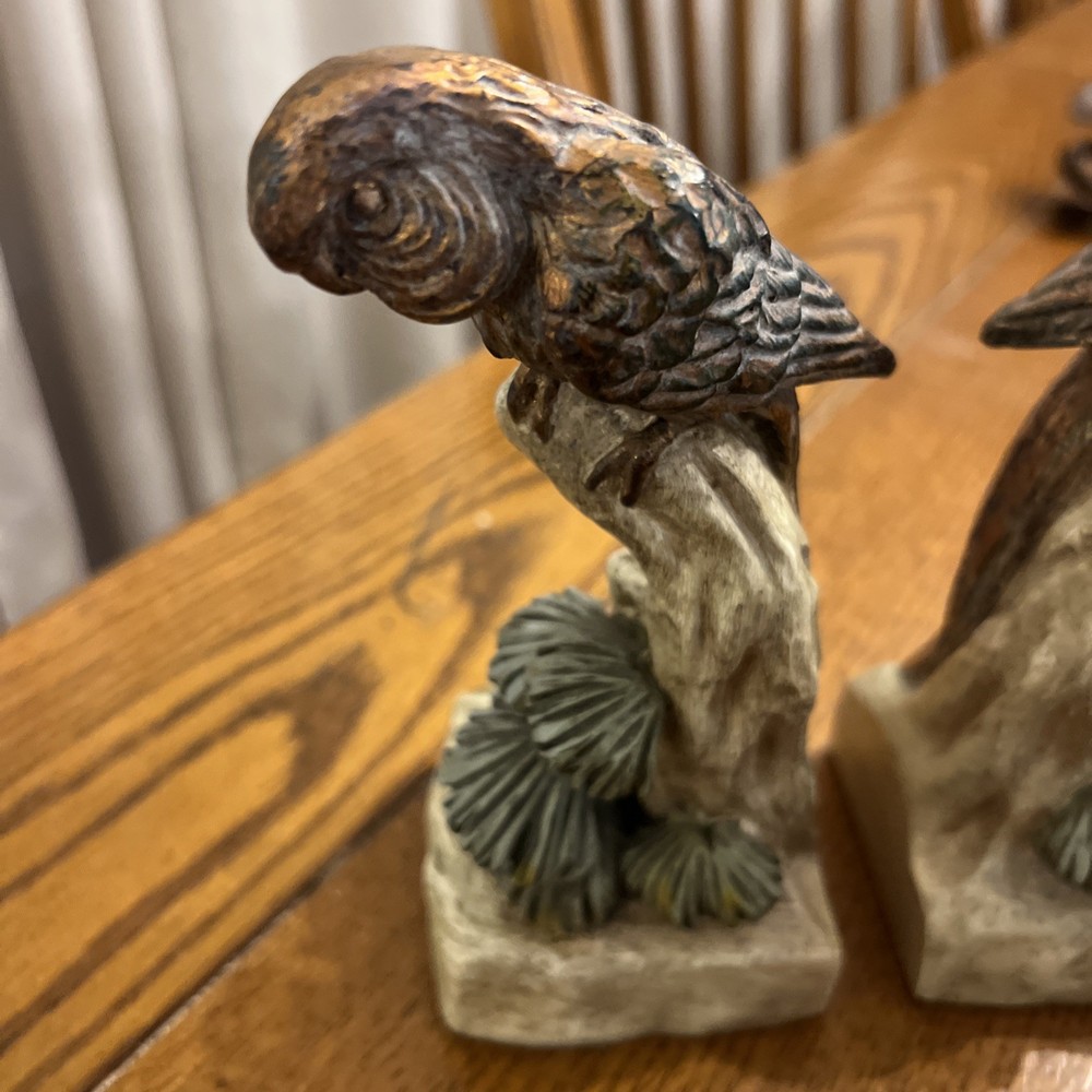 Vintage Parrot Parakeet Pair Bookends