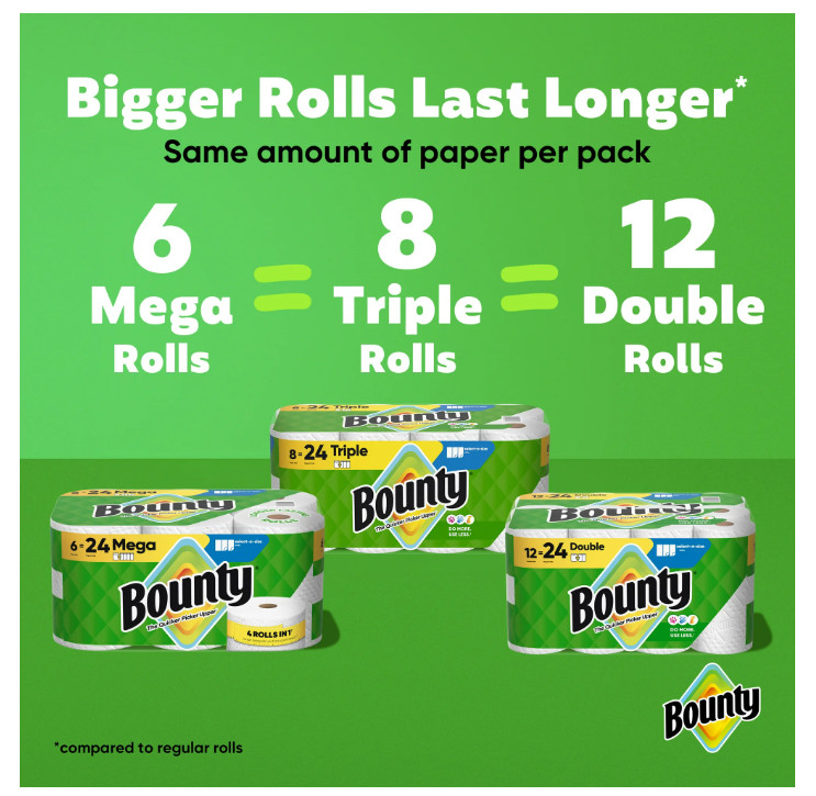 Select-A-Size White Paper Towels 6 Mega Rolls 164 Sheets Each