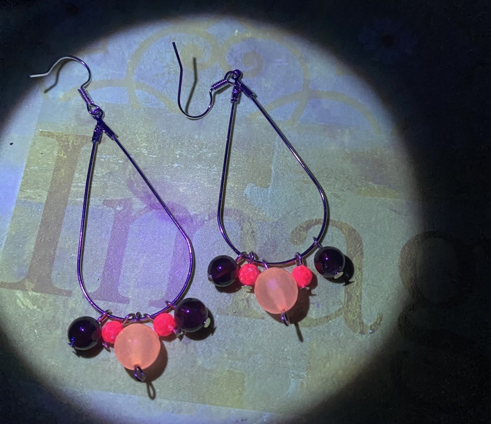 Ruby, Red Garnet, & Rose Quartz Genuine Stone Handmade Earrings