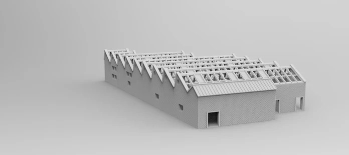 N Scale Large Ware House