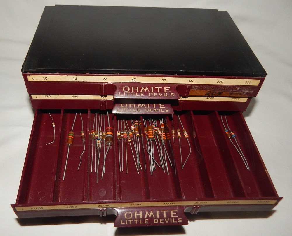 Vintage Ohmite Little Devils Art Deco Bakelite Storage Cabinets