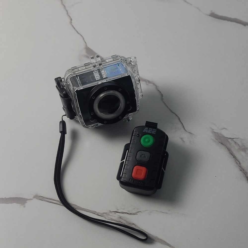 AEE Waterproof Polycarbonate Camera Case Clear Black with Remote