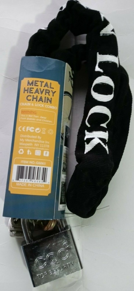 My Merchandise Maximum Security Square Chain & Sleeve 3/8" Diameter Link Black