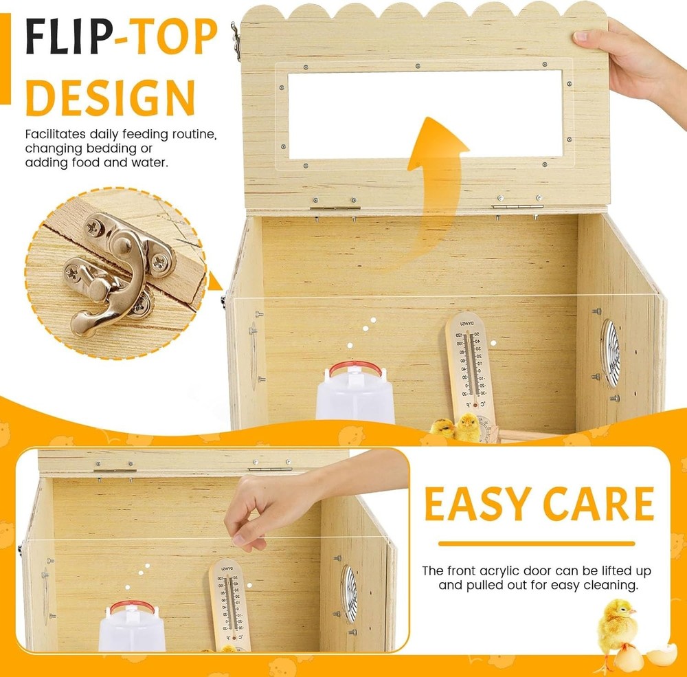 Chick Brooder Box, Brooder Box for Chicks, Pine,Quail Cage, Duck Brooder, Quail