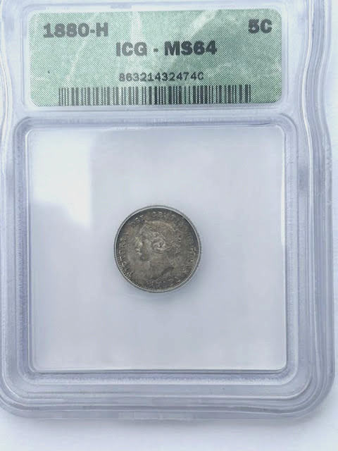 1880H Canada Five Cents ICG Graded MS64