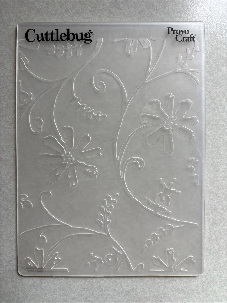 Cuttlebug Provo Craft Stylized Flowers Embossing Folder