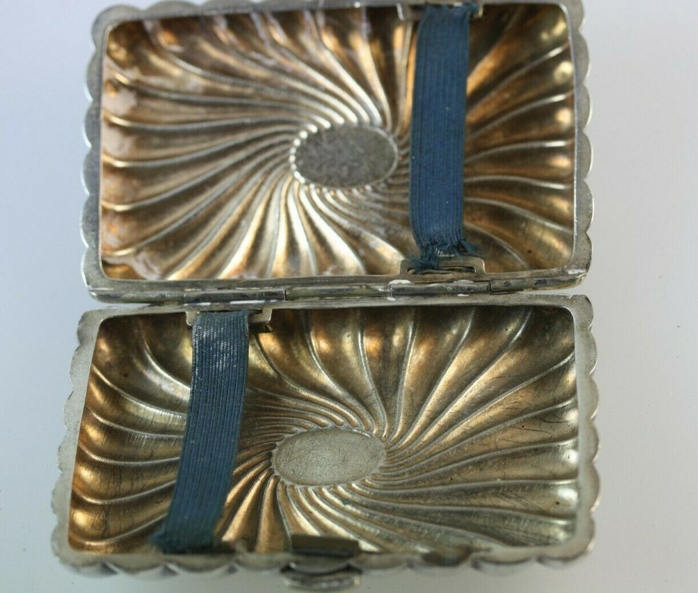 Antique Solid Silver Cigarette Case Golfer Enamel inset
