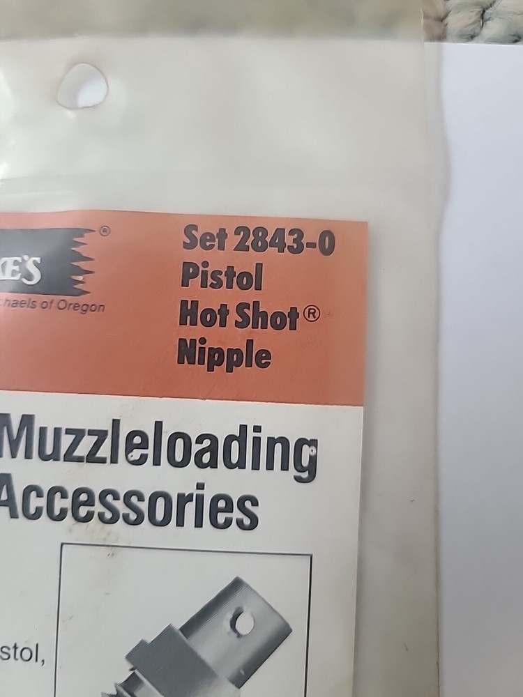 Uncle Mike's Muzzle Loading Accessory 2843-0 Pistol Hot Shot Nipple-NOS
