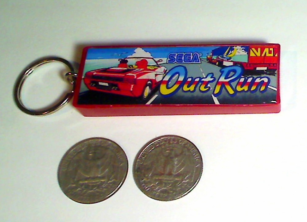 OutRun Arcade Marquee Coin Door accessory Keychain