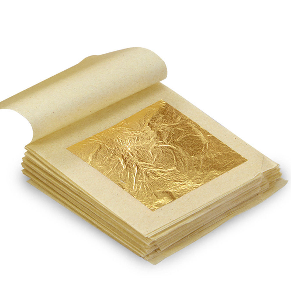 10PCS Golds Leaf Sheets Crafts 43*43mm