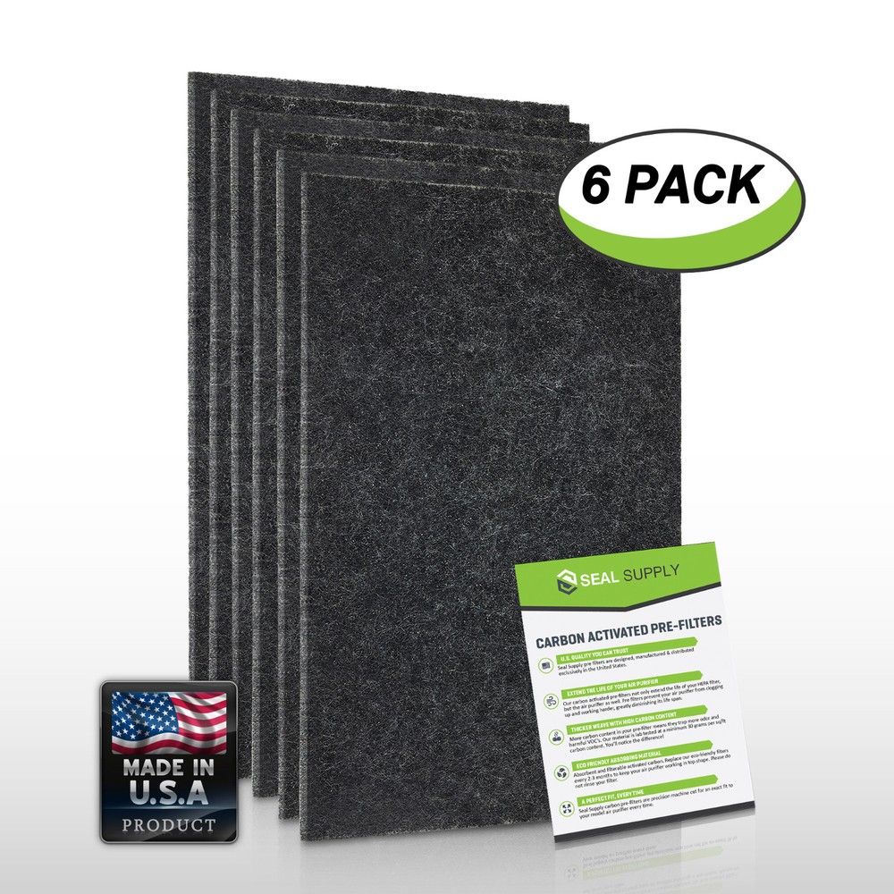 6 Pack Premium Carbon Hamilton Beach Pre-Filter for Models 04383 04384 & 04386