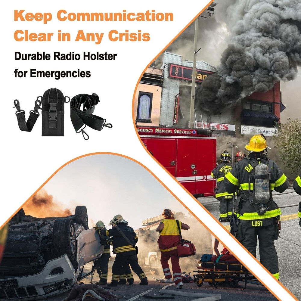 2 Pack Firefighter Radio Strap and Holder with Sway Strap Bundle Set, Adjustm...